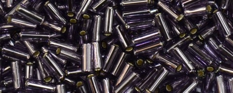 (image for) TOHO Size #1.5 Bugle Beads (4.5mm Length) Light Purple Silver Lined. 1.5T39-100