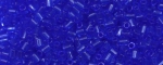 (image for) TOHO Size 1/2 Bugle Bead. 2mm Length-Medium Cobalt Blue Transparent. 100 Gram Bag