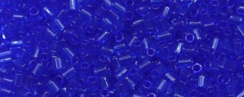 (image for) TOHO Size 1/2 Bugle Bead. 2mm Length-Medium Cobalt Blue Transparent. 100 Gram Bag