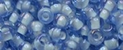 (image for) TOHO Size 11/o Round Seed Bead-White Lined Light Sapphire Transparent. 11T933-250