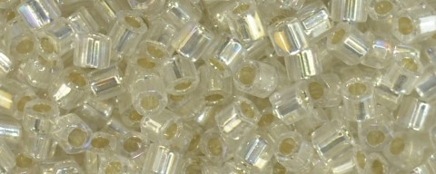 (image for) TOHO Size 8/o Hexagon Shape Seed Bead-Crystal Silver Lined Rainbow * 250 Gram Bag