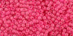 (image for) TOHO 11/o Round Seed Bead-Neon Pink Lined Crystal Transparent. 11T978-100