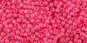 (image for) TOHO 11/o Round Seed Bead-Neon Pink Lined Crystal Transparent. 11T978-100