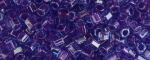 (image for) TOHO Size 8/o Hexagon Shape Seed Bead-Purple Lined Aqua. * 100 Gram Bag