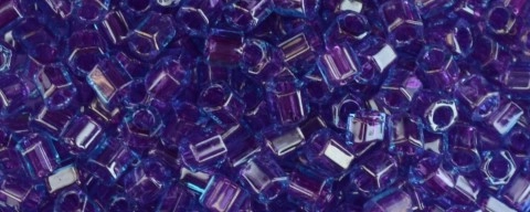 (image for) TOHO Size 8/o Hexagon Shape Seed Bead-Purple Lined Aqua * 250 Gram Bag