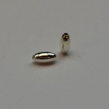 (image for) Silver Plate-5x2.5mm Smooth Oval Spacer Beads