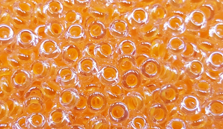 (image for) TOHO 8/o Demi Round, Neon Orange Lined Crystal, color # 8TD-801-50