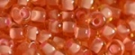 (image for) TOHO Size 11/o Round Seed Bead-Coral Lined Light Topaz Transparent. 11T925-250