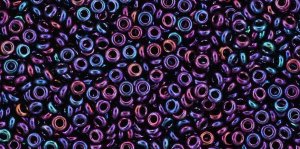 (image for) TOHO 11/o Demi Precision Round Seed Bead, Navy Blue Iris Higher Metallic, color # 11TD-504-50