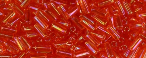 (image for) TOHO Size #1.5 Bugle Beads (4.5mm Length) Ruby Hyacinth Transparent Rainbow