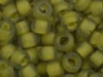 (image for) TOHO 6/o Round Seed Bead-Yellow Lined Light Olive Rainbow Matte. 6T246FM-100