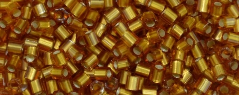 (image for) TOHO Size 8/o Hexagon Shape Seed Bead-Dark Topaz Silver Lined Matte