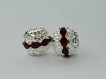 (image for) 10mm Rhinestone Round-Silver/Siam-100 pack
