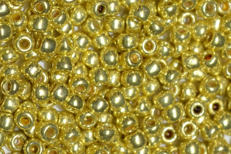 (image for) TOHO Size 8/o Round Seed Bead-Lemon Gold Galvanized PermaFinish. 8TPF590-100