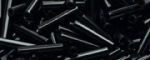 (image for) TOHO Size 3 Bugle Bead. 9mm Length-Jet Black Opaque. 100 Gram Bag