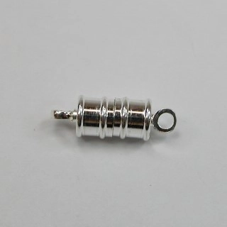 (image for) Silver Plate - Tube Magnetic Clasps - 10x6mm - 100 pk