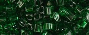 (image for) TOHO Size 11/o Triangle Shape Seed Bead-Dark Emerald Green Transparent * 100 Gram Bag