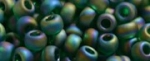(image for) TOHO Size 15/o Round Seed Bead-Emerald Transparent Rainbow Matte. 15T179F-100