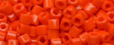(image for) TOHO 1.5mm Cube Shape Seed Beads-Orange Opaque * 250 Gram Bag