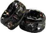 (image for) 4mm Gunmetal Plate Rhinestone Rondelle-CRYSTAL-100 pack