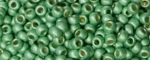 (image for) TOHO Size 8/o Round Seed Bead-Light Green Galvanized Matte PermaFinish. 8TPF570F-100