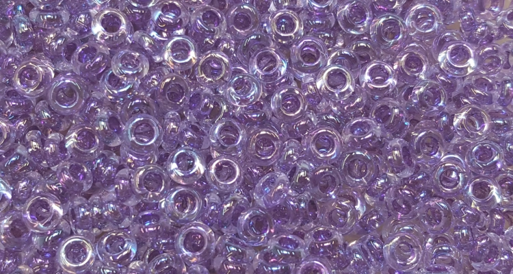 (image for) TOHO 11/o Demi Precision Round Seed Bead, Dark Purple Lined Crystal Rainbow, color # 11TD-774-50