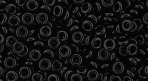 (image for) TOHO 11/o Demi Precision Round Seed Bead, Jet Black Opaque, color # 11TD-49-50