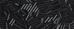 (image for) TOHO Size 2 Bugle Bead. 6mm Length-Jet Black Opaque. 100 Gram Bag
