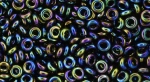 (image for) TOHO 11/o Demi Precision Round Seed Bead, Jet Black Iris Metallic, color #11TD-86-50