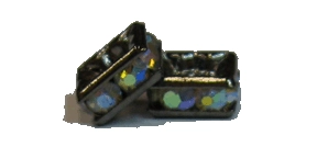 (image for) 6mm Rhinestone Squaredelle-Gunmetal/Crystal AB-100 pack