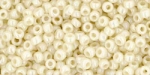 (image for) TOHO Size 11/o Round Seed Bead-Light Cream Opaque Rainbow. 11T409-250