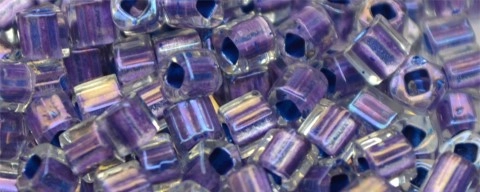 (image for) TOHO 2mm Cube Shape Seed Beads-Purple Lined Crystal