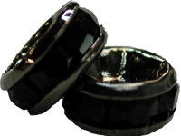 (image for) 6mm Rhinestone Rondelle-Black/Jet, "AAA" Grade-100 pack
