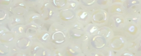 (image for) TOHO Size 15/o Round Seed Bead-White Opaque Rainbow #15T401-100