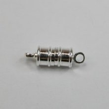 (image for) Silver Plate - Tube Magnetic Clasps - 10x6mm - 100 pk