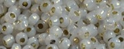 (image for) TOHO 11/o Size Round Seed Bead-White Opal Silver Lined PermaFinish. 11TPF2100-250