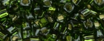 (image for) TOHO 1.5mm Cube Shape Seed Beads-Olivine Silver Lined. #T1.5C37-100
