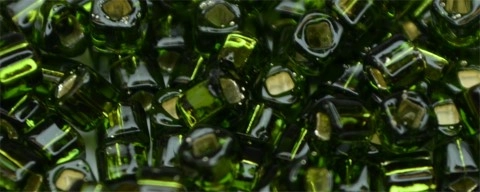 (image for) TOHO 1.5mm Cube Shape Seed Beads-Olivine Silver Lined. #T1.5C37-100