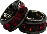 (image for) 4mm Gunmetal Plate Rhinestone Rondelle-LIGHT SIAM-100 pack