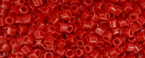 (image for) TOHO Size 8/o Hexagon Shape Seed Bead-Red Opaque. * 100 Gram Bag