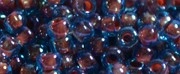 (image for) TOHO Size 11/o Round Seed Bead-Red Lined Aqua Transparent. 11T381-100