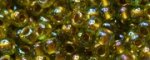 (image for) TOHO Size 8/o Round Seed Bead-Bronze Lined Peridot Rainbow. 8T996-250