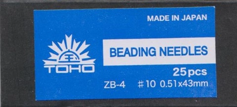 (image for) TOHO Beading Needle Size #10 (0.51x43mm) - 5 pack #ZB-4-5 - Five Packages of 25 Needles