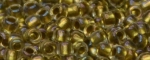 (image for) TOHO Size 15/o Round Seed Bead-Light Bronze Lined Crystal Rainbow. 15T262-100