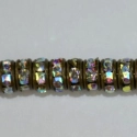 (image for) 4mm Ant. Bronze Plate Rhinestone Rondelle-Crystal AB-100 pack