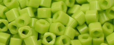 (image for) TOHO 2mm Cube Shape Seed Beads-Lime Opaque