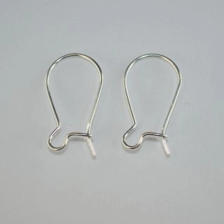 (image for) Silver Plate-Nickle Free 19mm Kidney EarWires-500pc