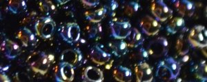 (image for) TOHO Size 8/o Round Seed Bead-Jet Black Iris Metallic. 8T86-100