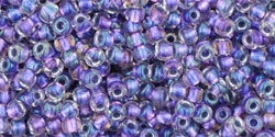 (image for) TOHO Size 11/o Round Seed Bead-Purple Lined Crystal Rainbow. 11T265-250