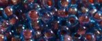 (image for) TOHO Size 11/o Round Seed Bead-Red Lined Aqua Transparent. 11T381-100